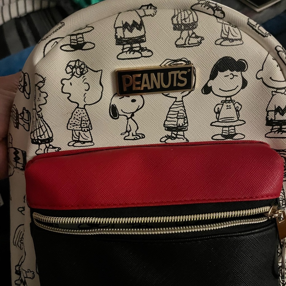 Peanuts Character Print Backpack - Black, Red, and White - Picture 2 of 2